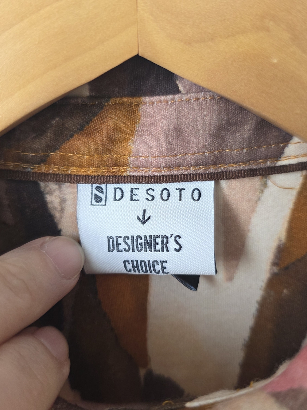 DESOTO Designer’s Choice Abstract Print Belted Shirt Dress Size 36 - Picture 5 of 12